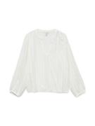 Vero Moda Vmbika ls v-neck top wvn btq ga ecru dessin