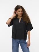 Vero Moda Vmbriley 2/4 v-neck emb. top wvn bt