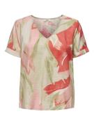 Jacqueline de Yong camille s/s v-neck top wvn 15347361 sandshell rose ...