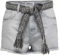 Only Onlrobyn ex hw st vintage dnm shorts light grey de