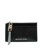 Michael Kors Pebbled card case leer