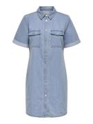 Jacqueline de Yong esmee ss button dress lbd dnm 15348685 light blue d...