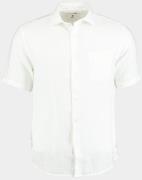 Bos Bright Blue Casual hemd korte mouw linnen shirt km 42570011j/100 w...