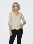 Jacqueline de Yong Jdysay 3/4 v-neck top wvn dia