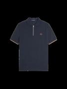 Fred Perry Crepe pique zip neck shirt