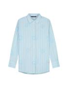 Olaf Hussein Stripe embro sun shirt blouses w210301