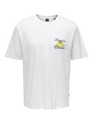 Only & Sons Onskeane rlx ss print tee noos off-white