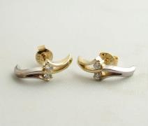 Christian Bicolor gouden oorbellen met diamant