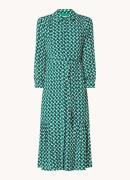 Hobbs Emberly midi blousejurk met print strikceintuur