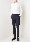 Profuomo Japanese knitted slim fit overhemd met cut away kraag