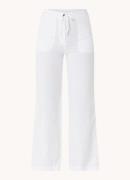 Gerard Darel Capucine mid waist wide fit cropped pantalon in linnenble...