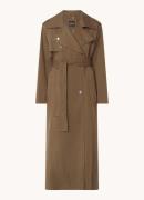 HUGO BOSS Colilong double-breasted trenchcoat in lyocellblend met stri...