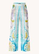 Maje Mid waist wide fit pantalon met print