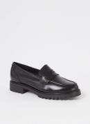 Dune London Wide Fit Gild loafer van leer