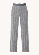 Maje High waist straight fit pantalon met tweed-look