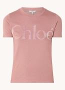 Chloé T-shirt met flock logoprint