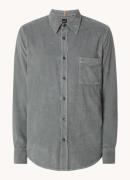 HUGO BOSS Relegant regular fit overshirt van corduroy met borstzak