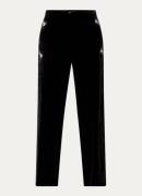 ba&sh Vivy high waist wide fit broek van fluweel met details van kant