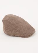 Dune London Olivea flatcap met visgraatdessin