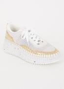 Chloé Nama sneaker met gebreid bovenwerk en metallic details