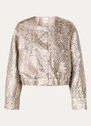 Summum Cropped jack met opgestikte zakken en metallic finish