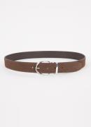 Boggi Milano Reversible riem van leer met suède details