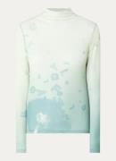 OLAF Dandelion semi-transparante top van mesh met print