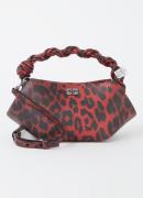 Ganni Bou Mini handtas met panterprint en afneembare schouderriem
