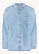 Diesel D-Simply overshirt van denim met logoborduring