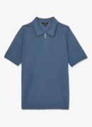 Reiss Berkley regular fit fijngebreide polo met halve rits