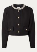 Sandro Cropped jack met imitatieparels en strass