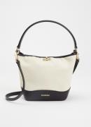 Sandro Handtas van canvas met kalfsleren details en afneembare schoude...