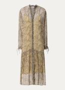 Aaiko Sophie semi-transparante midi blousejurk met slangenprint