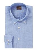 Oscar Jacobson Regular fit overhemd van linnen met button down-kraag