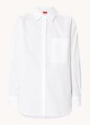 HUGO Oversized blouse met borstzak en logoborduring