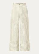 Mos Mosh Biby high waist wide fit pantalon met streepprint