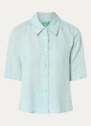 Benetton Blouse van linnen met halflange mouw
