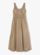 Reiss Anouk midi jurk met smockwerk