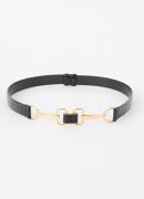 Maje Riem van leer met crocostructuur
