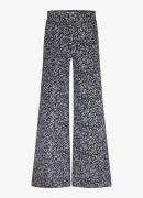 Studio Anneloes Pilar high waist wide fit broek met bladprint