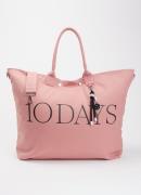 10DAYS Shopper van canvas met logo en uitneembare etui