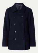 Ralph Lauren Double-breasted mantel in wolblend met klep- en steekzakk...