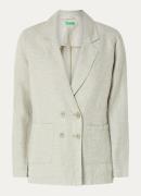 Benetton Double-breasted blazer in linnenblend met opgestikte zakken