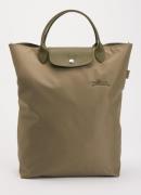 Longchamp Le Pliage Green shopper M met leren details