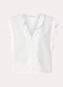 Modström Nikko mouwloze blouse met ruches
