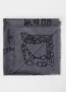 Zadig&Voltaire Kerry sjaal met print en franjes 135 x 135 cm