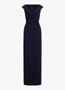 Ralph Lauren Maxi avondjurk met sjaalkraag en geknoopt detail