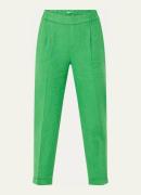 Benetton High waist tapered fit cropped pantalon van linnen