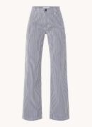 Sofie Schnoor High waist loose fit cargobroek van denim met streepprin...