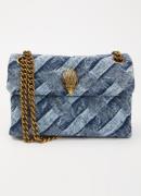 Kurt Geiger Mini Kensington crossbodytas van denim en verstelbare scho...